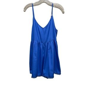 ASOS Glamorous Cami Pom Pom Romper Blue Size 6